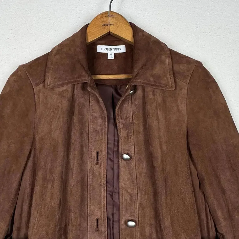 Elizabeth and James Long Suede 100% Real Leather Jacket Size XS‎ - Picture 3 of 11